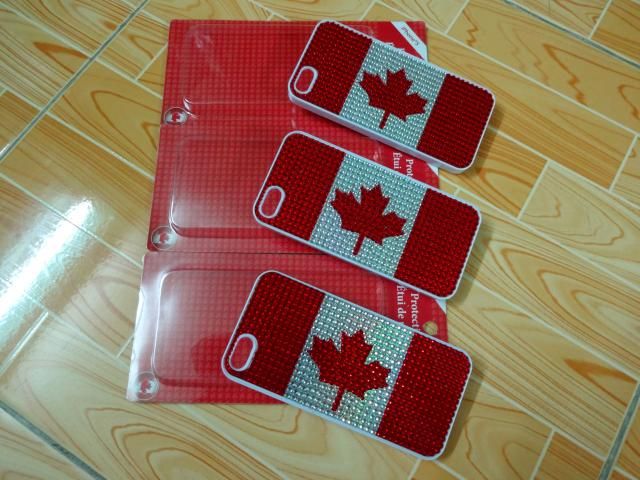 Ốp lưng Iphone (4/4S, 5/5S) hình cờ Canada đính hột cực đẹp, hàng xách tay, sl có hạn - 3