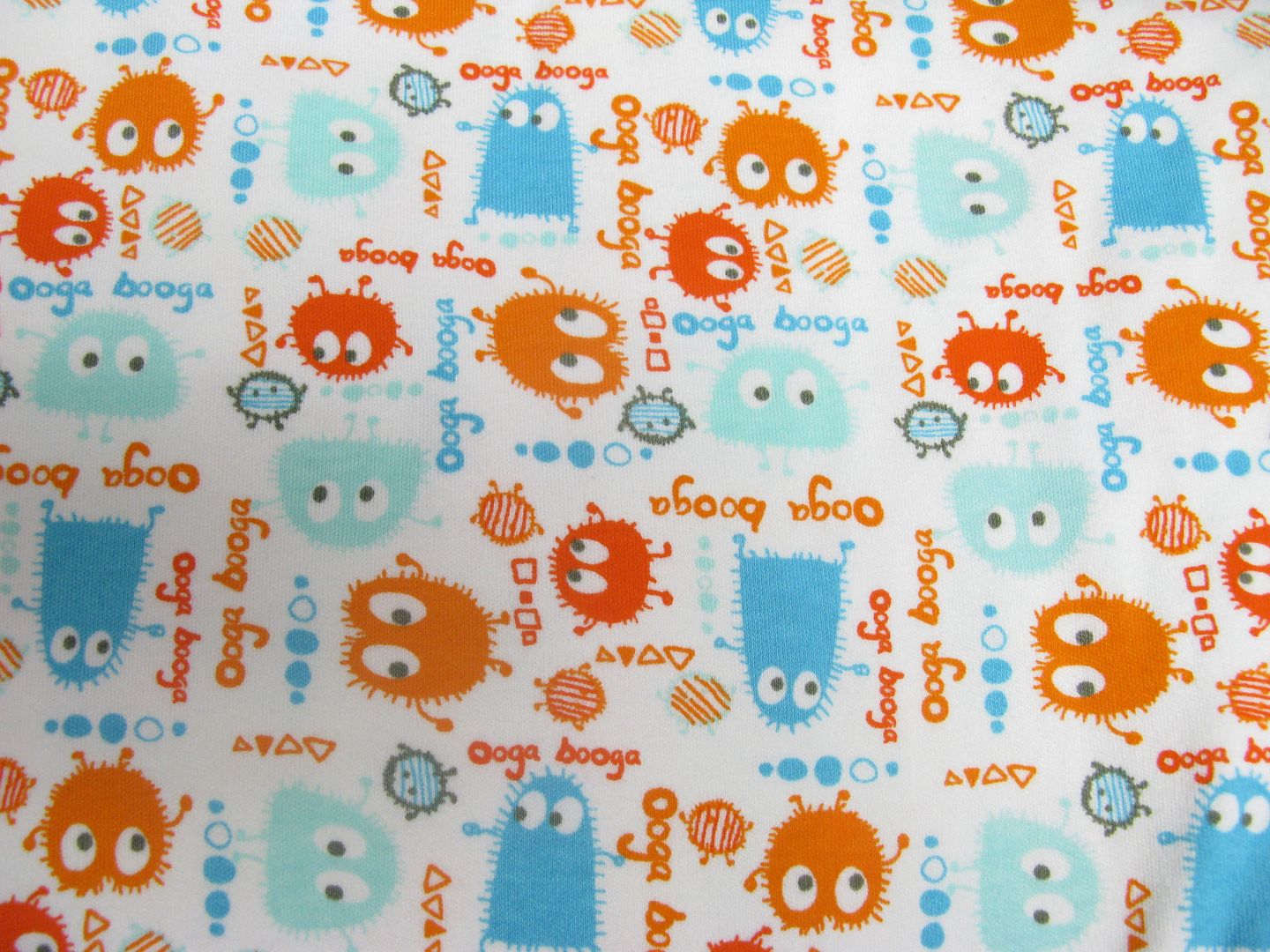 2.2yd x 64" Aqua & Orange Ooga - KNIT fabric