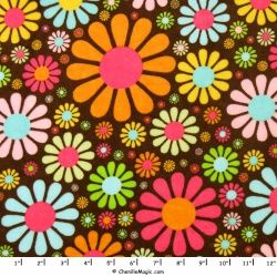 18x18" Chocolate Flower Child - MINKY fabric