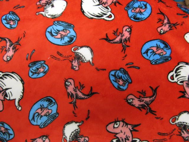18x18" Seuss Red Fish - MINKY fabric