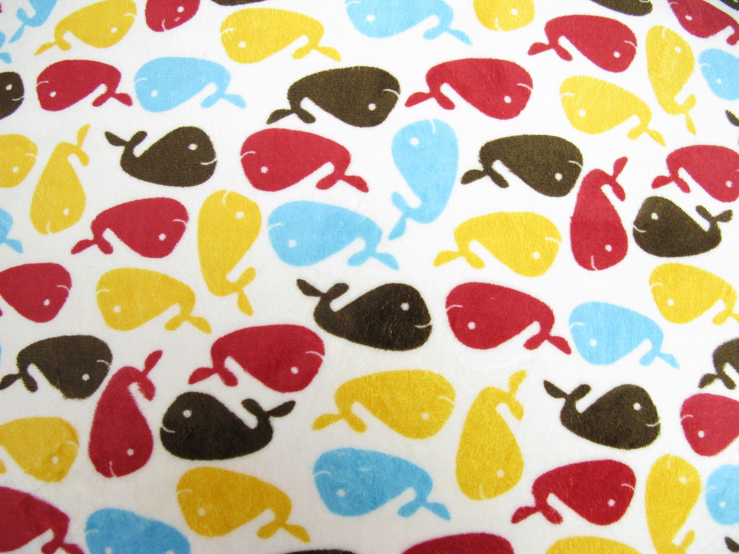 18x18" Red Whales - MINKY fabric