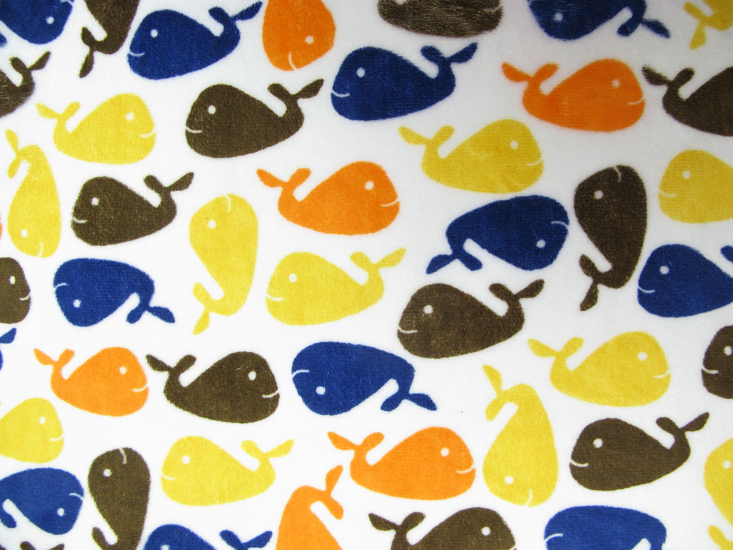 18x18" Orange Whales - MINKY fabric