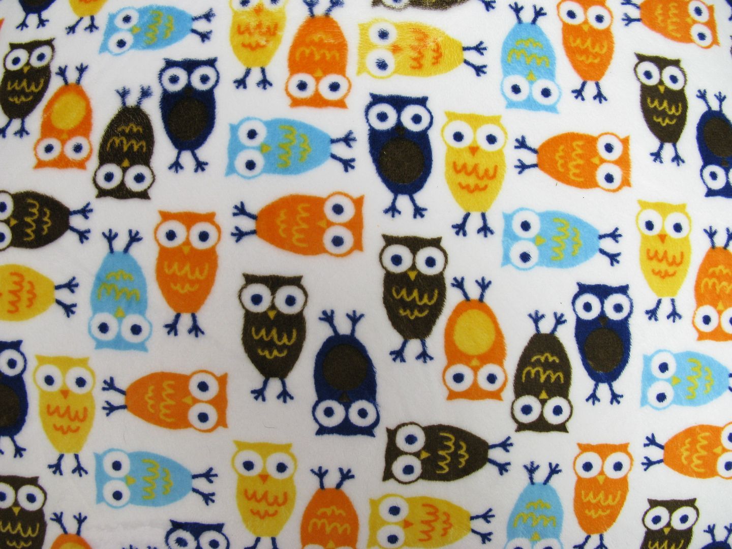18x18" Orange Owls - MINKY fabric