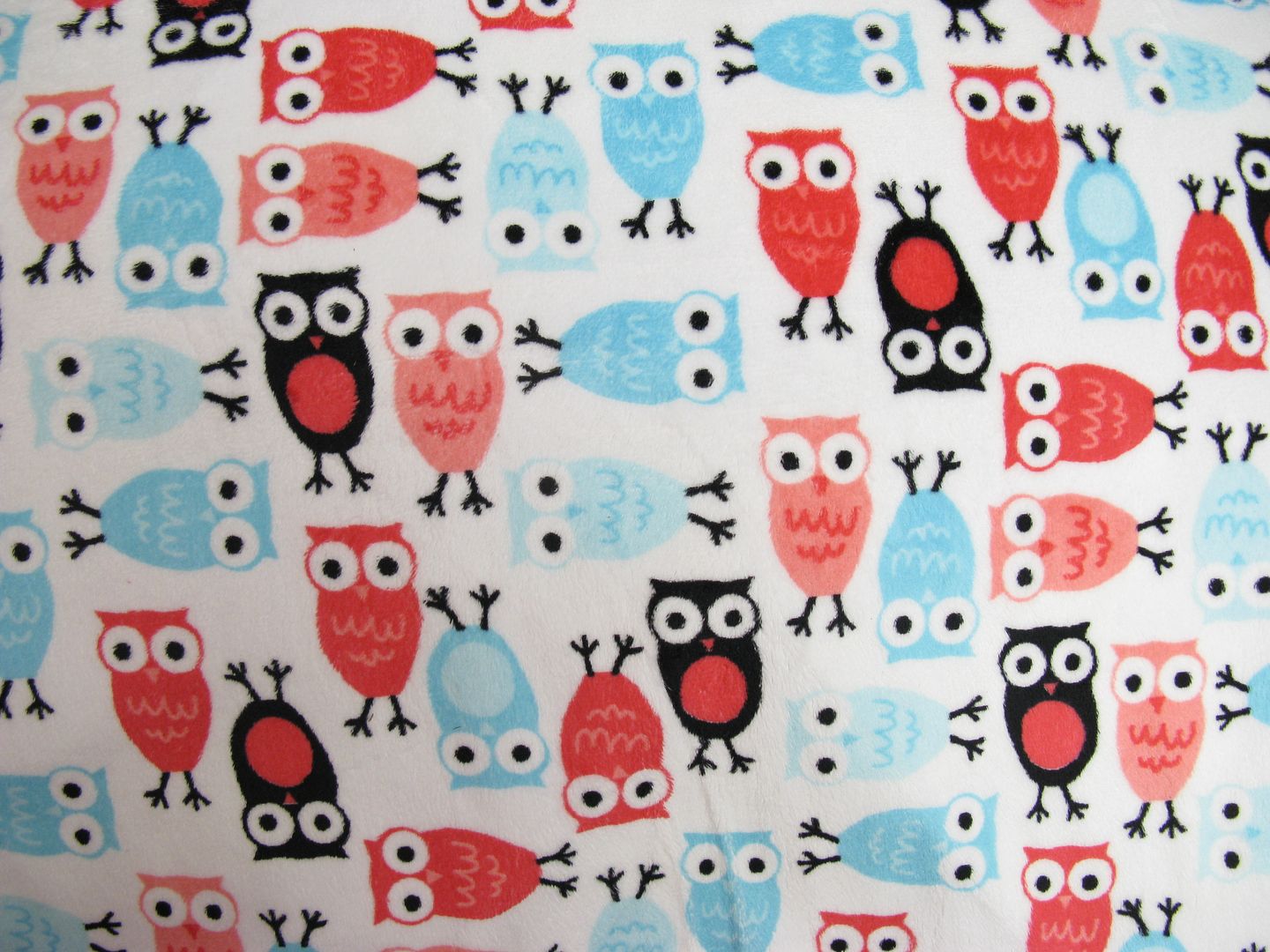 2.3yd x 60" Aqua Owls - MINKY fabric