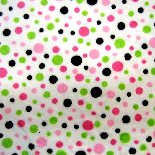 18x18" Lime & Fushcia Dot - MINKY fabric