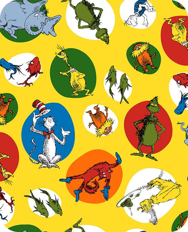 1.7yd x 60" Yellow Seuss Bubbles - MINKY fabric