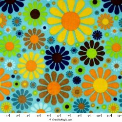 18x18" Turquoise Flower Child - MINKY fabric