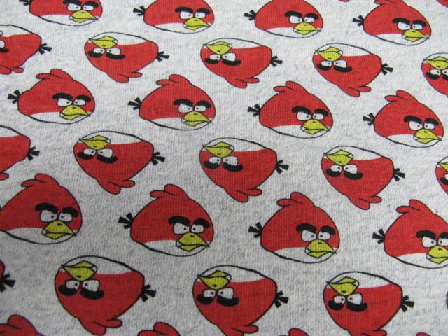 1.4yd x 68" Angry Birds (imported from South Korea) - KNIT fabric