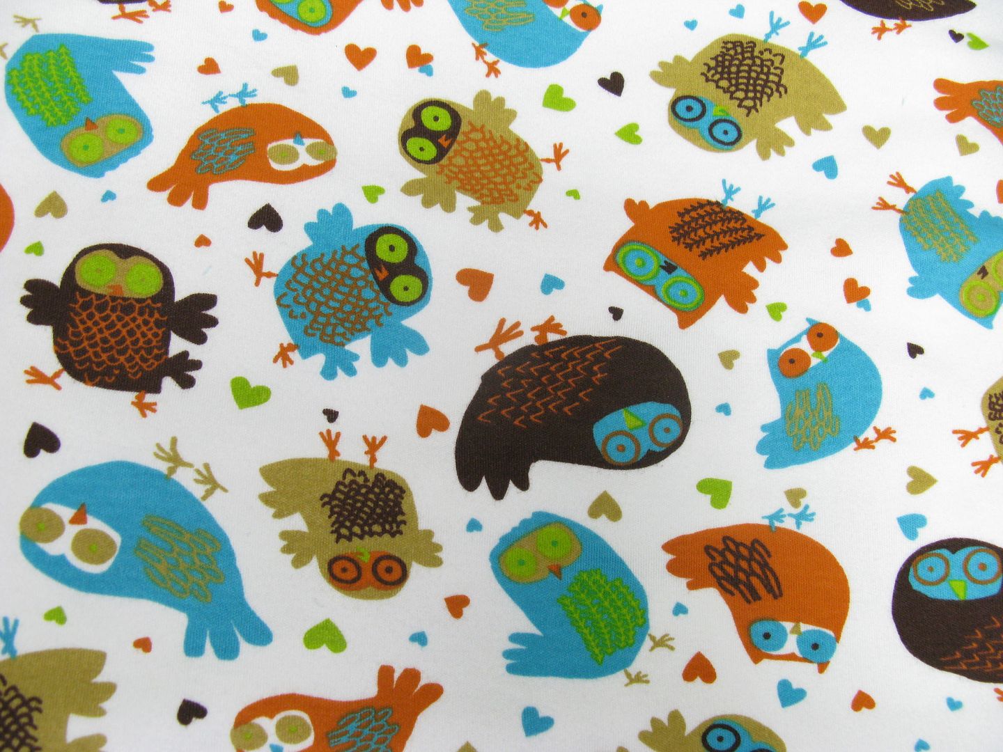 1.5yd x 56" Retro Owls - KNIT fabric