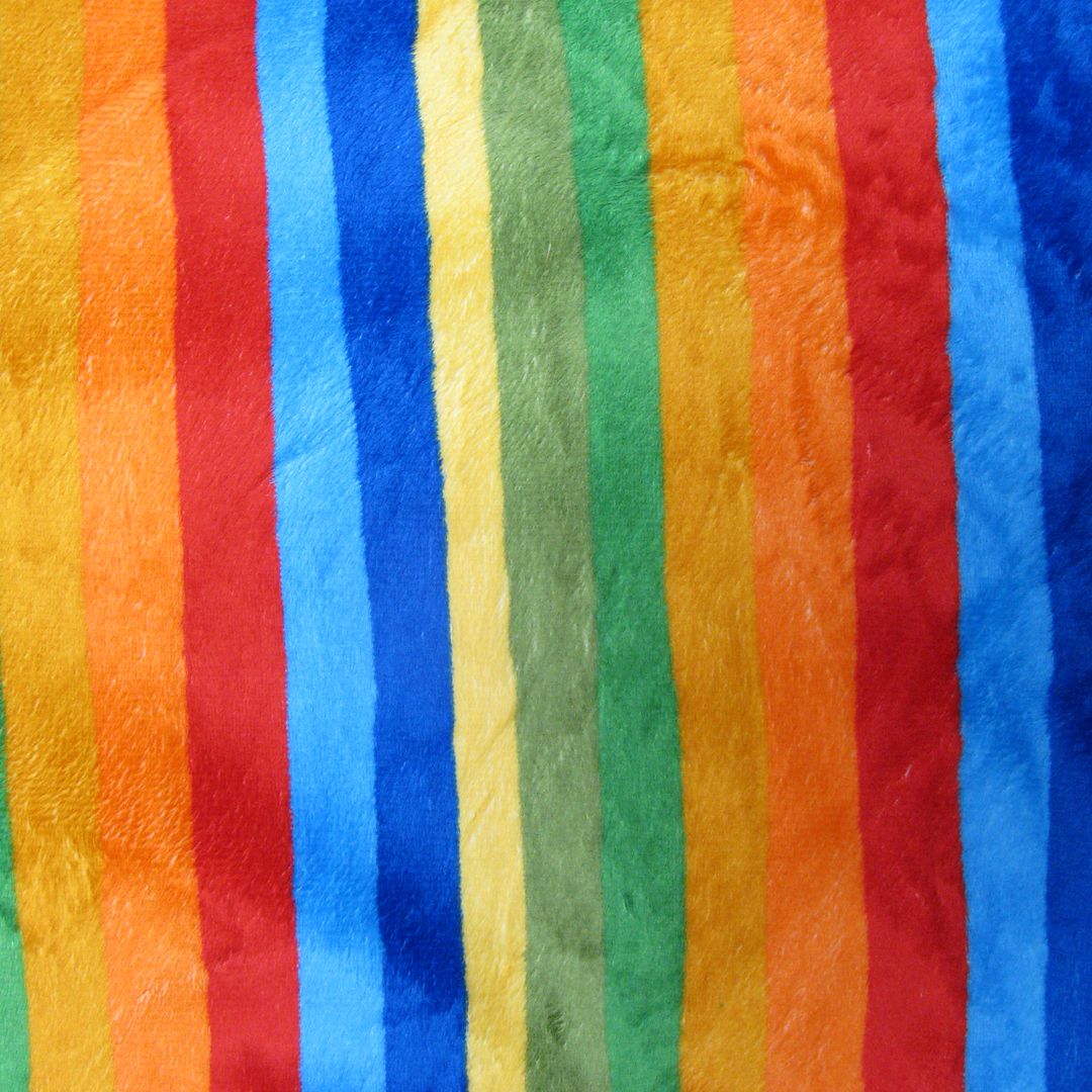 7yd x 60" Rainbow Stripe - MINKY fabric
