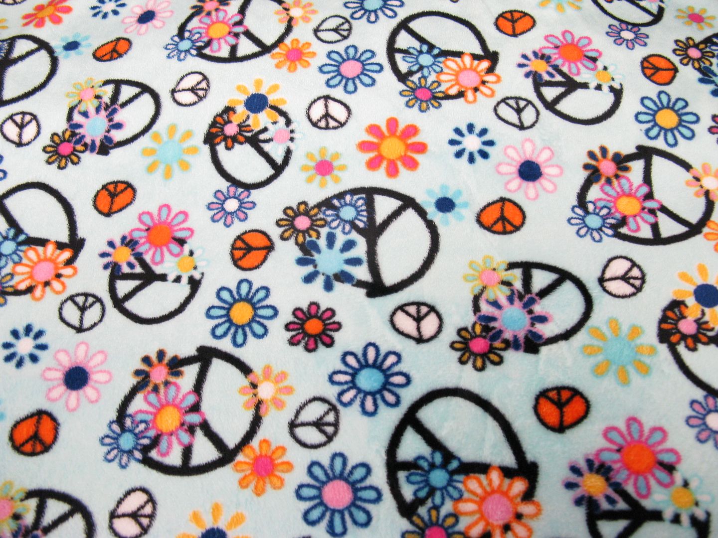 31" x 60" Peace Signs - MINKY fabric