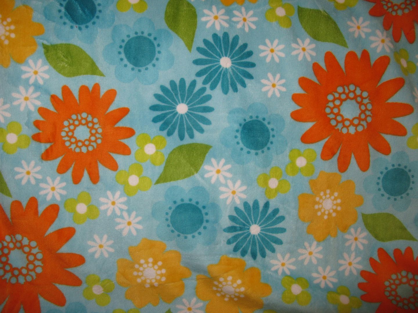 4.6yd x 60" Aqua Floral - MINKY fabric
