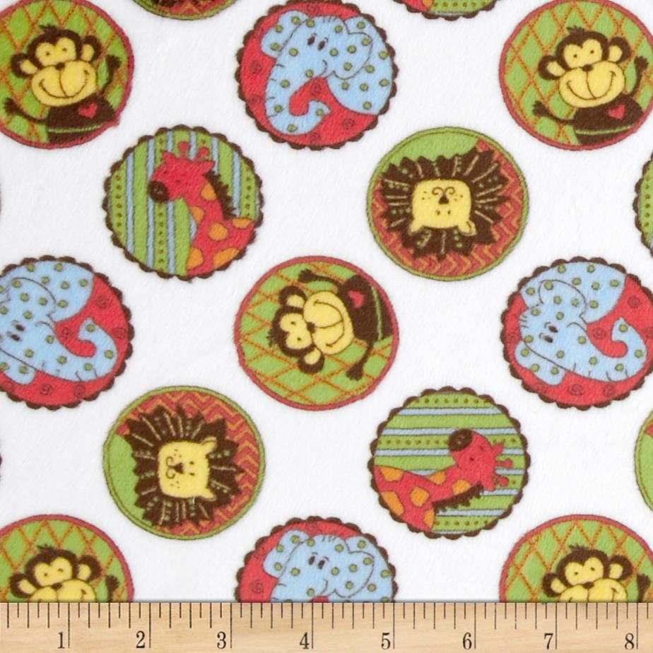 2.5yd x 60" Zoo Circles - MINKY fabric