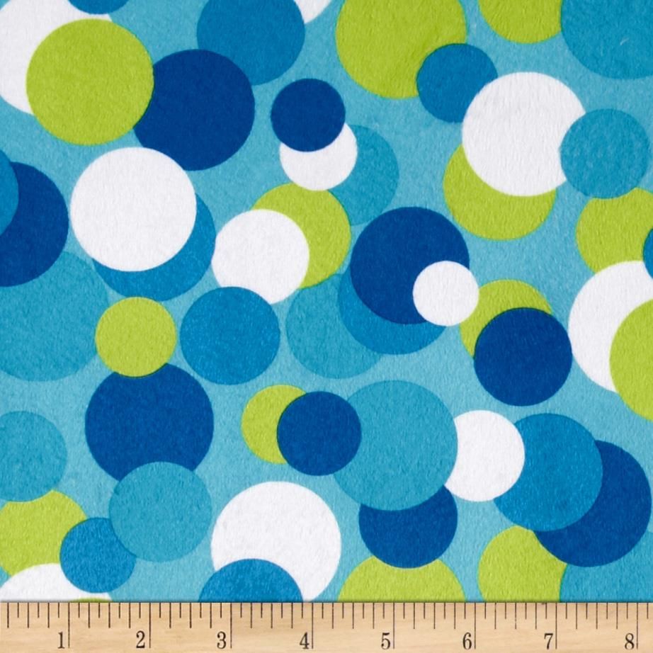 1.4yd x 60" Blue Candy Circles - MINKY fabric