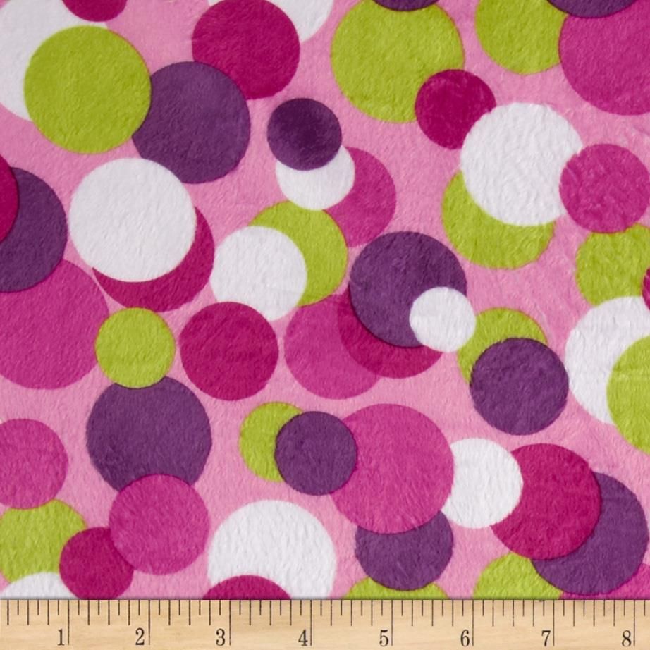 1.5yd x 60" Pink Candy Circles - MINKY fabric