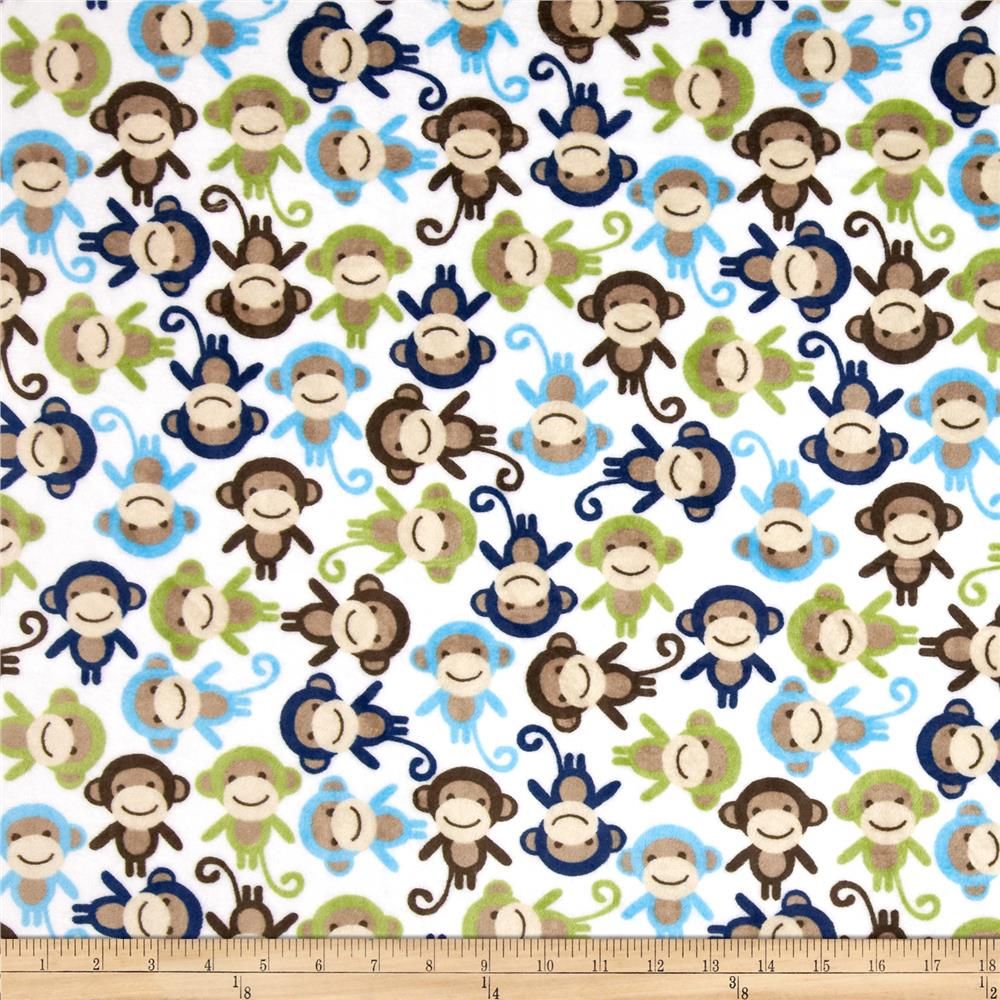 1.7yd x 60" Monkeys - MINKY fabric