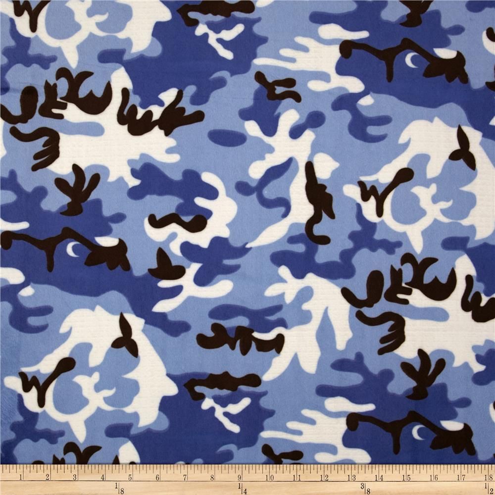8.5yd x 60" Blue Camo - MINKY fabric