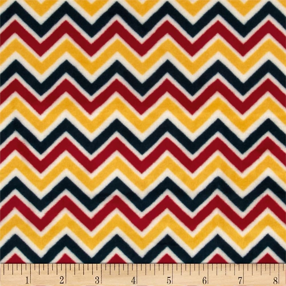 2.4yd x 60" Yellow & Red Chevron - MINKY fabric