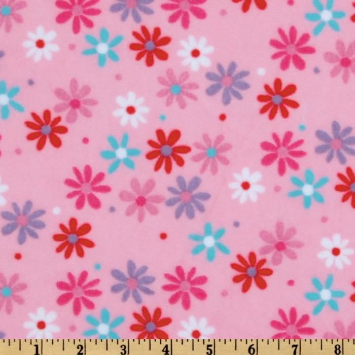 3.3yd x 60" Pink Flower - MINKY fabric