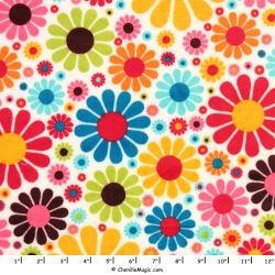 35" x 60" Flower Power - MINKY fabric