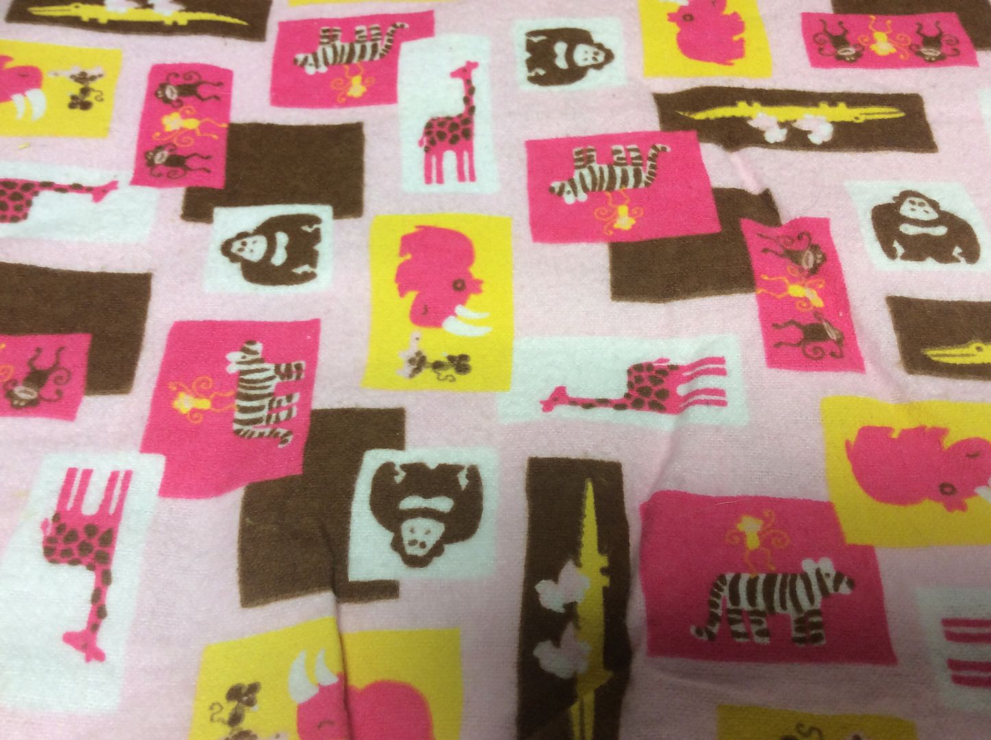 2.2yd x 56" Pink Zoo - FLANNEL fabric