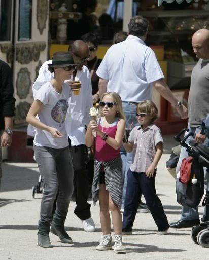 Johnny Depp's wife Vanessa Paradis and their children 10 year old Lily Rose 