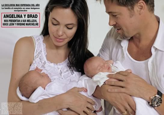 angelina jolie and brad pitt twins down. Jolie and Pitt also have three