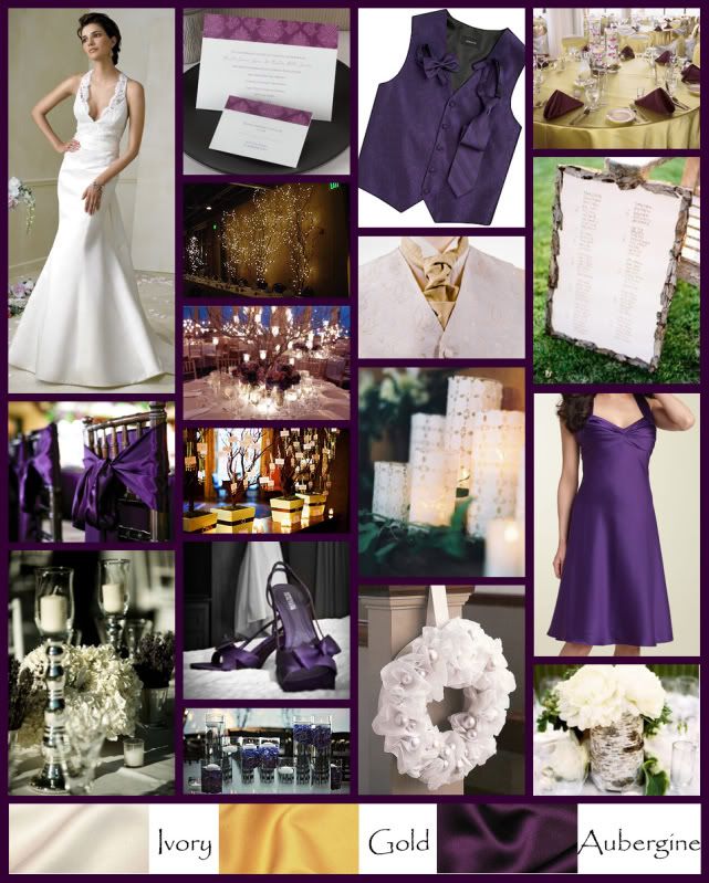 purple and ivory wedding