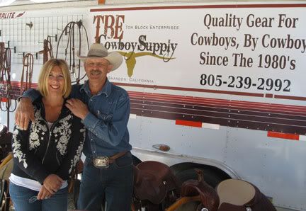 Tom and Candi Block of TBE Cowboy Supply - Vendors at the NRCHA Hackamore Classic