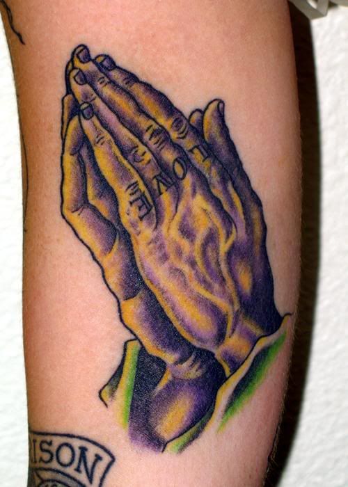 Pray hands art tattoo design