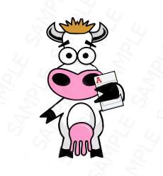 cartoon cow looks