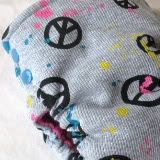 Medium OBCF Fitted Playdate Diaper: Peace Signs & Paint Splatters