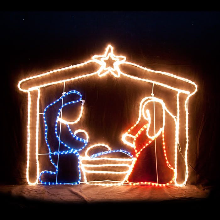 nativity scene christmas motif rope light display ebay nativity scene christmas motif rope light display ebay