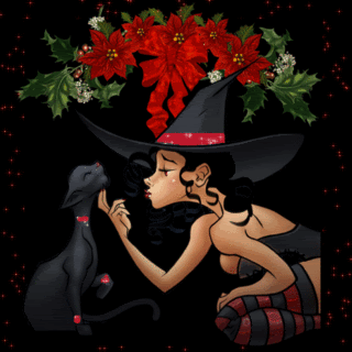 The witch and the cat Pictures, Images and Photos