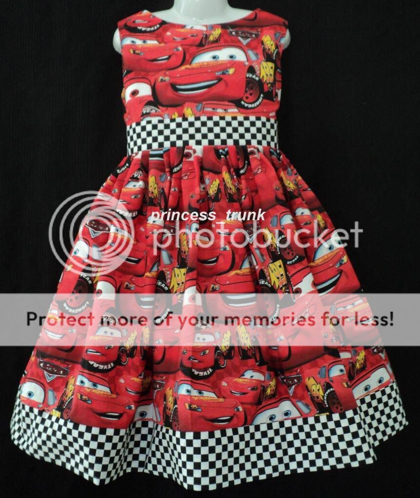 VHTF Disney Pixar Red Mcqueen Cars Dress Sz 12M 10yrs  