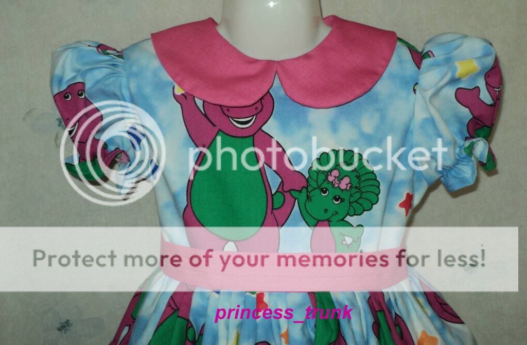 Princess Trunk VHTF Barney w Baby Bop Dress Deluxe Custom Sz 12M 10yrs