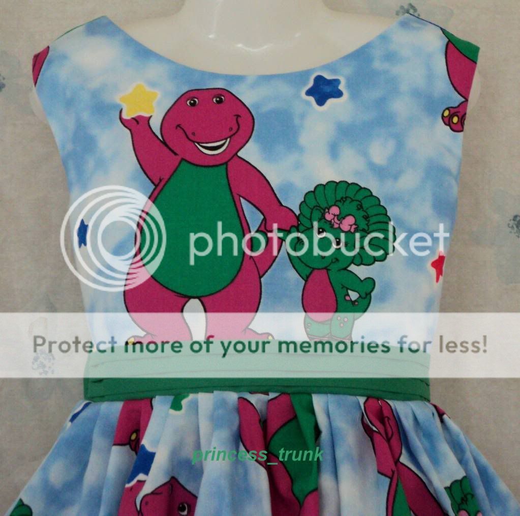 Princess Trunk VHTF Barney w Baby Bop Jumper Dress Custom Sz 12M 10yrs