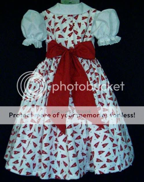   Kingdom Valentines Hearts w/Stars Dress Custom Sz 12M 10Yrs  