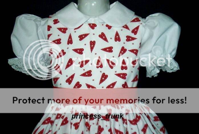   Kingdom Valentines Hearts w/Stars Dress Custom Sz 12M 10Yrs  