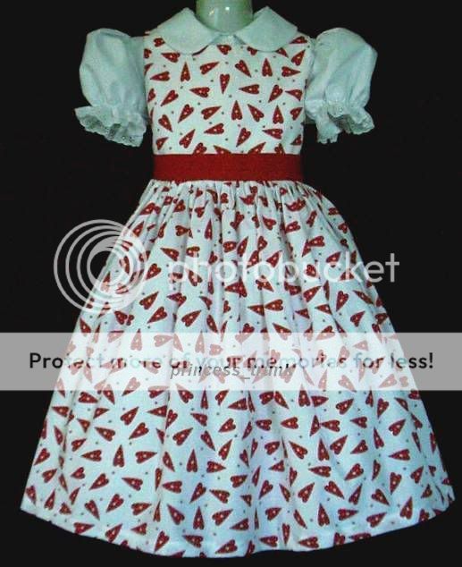 Daisy Kingdom Valentines Hearts w/Stars Dress Custom Sz 12M 10Yrs 