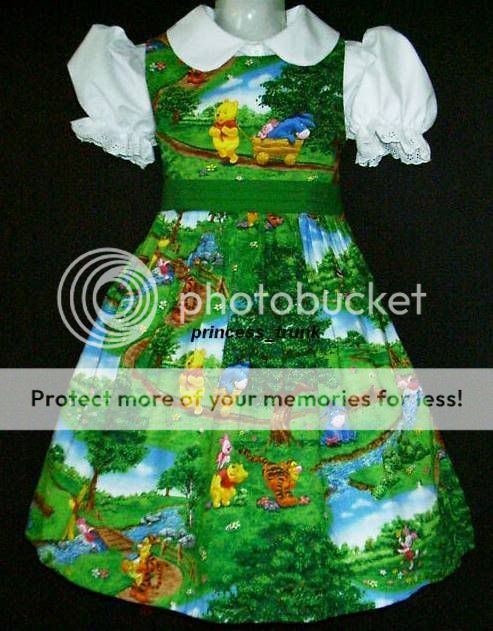Disney Winnie the Pooh and Friends Play in Park Dress Custom Sz 12M 