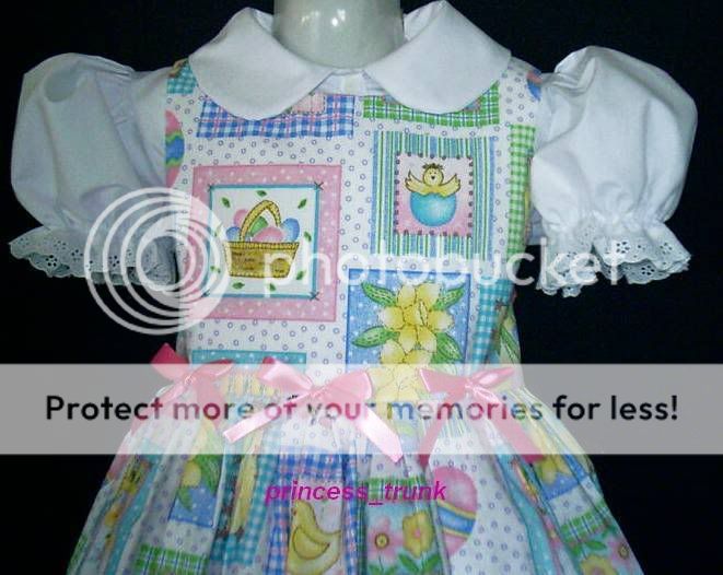 NEW Cute Easter Eggs/Baskets Patchworks Dress 12M 10yrs  