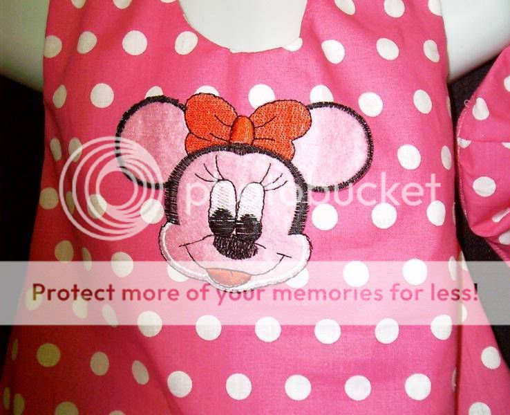 Disney Embroidered Minnie Dots Outfits Set Sz 12M 10yrs  