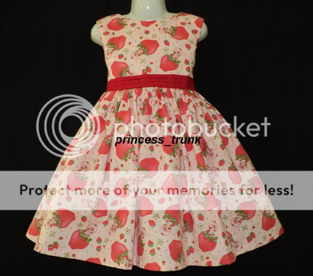 Strawberry Shortcake on pink dress