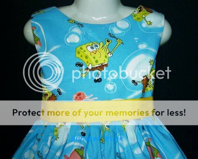   SpongeBob/Patrick on blue dress in any size you prefered(12M 12yrs