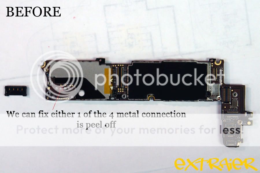 iPhone 4 Logic Board Battery Terminal Repair Service  