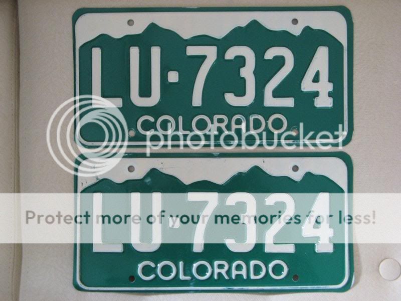 Vintage Car License Plates USA COLORADO State Rare NR  