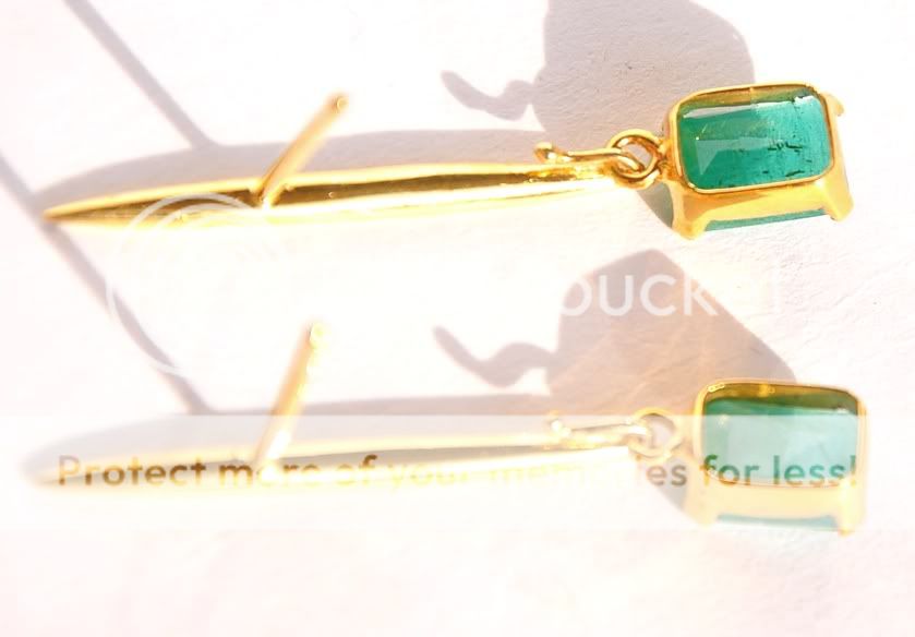 MOST ELEGANT 18KT GOLD TOP AAA GEM ZAMBIAN EMERALD ESTATE EARRINGS 