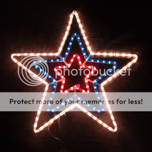 Animated Flashing Star Rope Motif Christmas Light