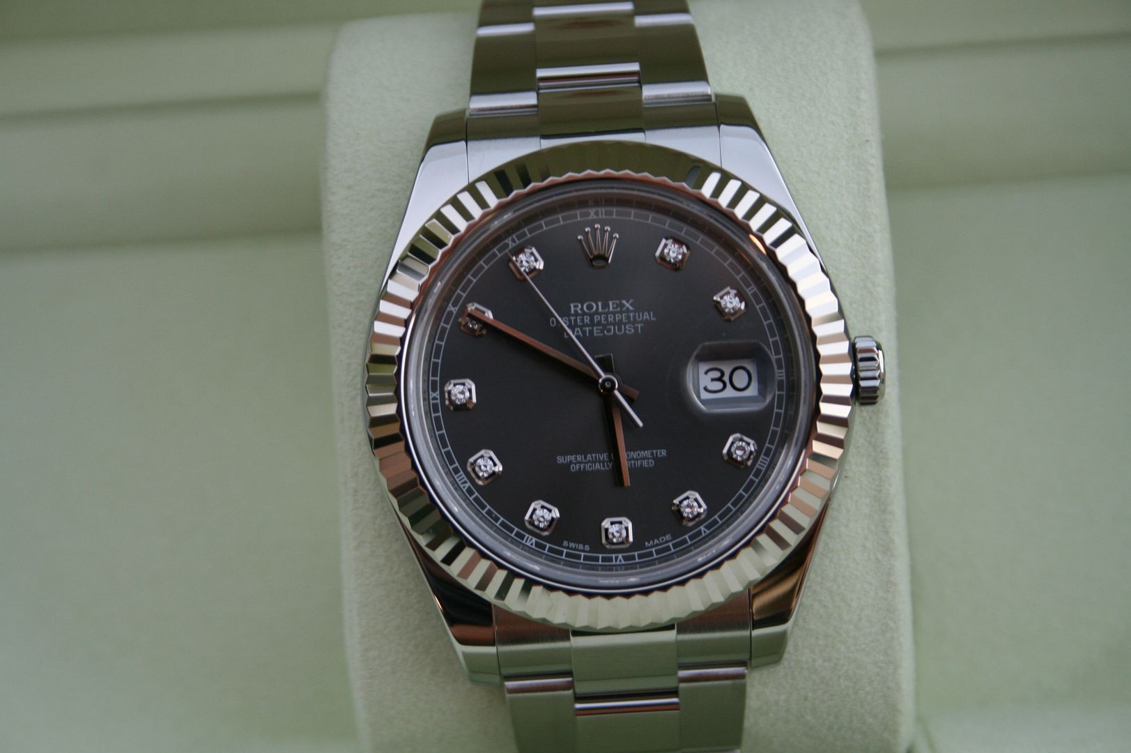 FS: Rolex Datejust II 41mm Factory Rhodium Diamond Dial Random Serial ...